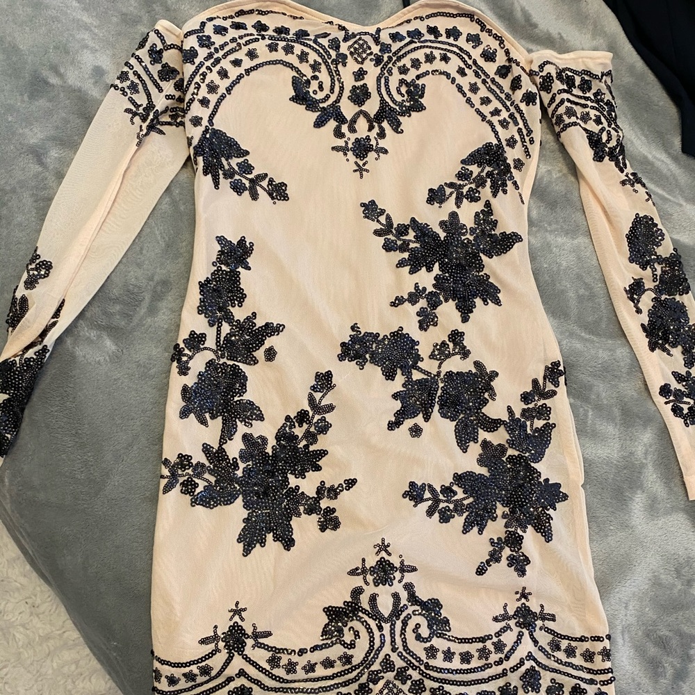 Beige sequin dress